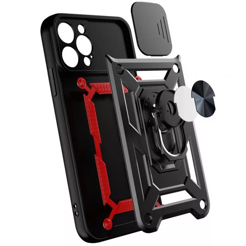 Hurtel Capa Hybrid Armor Camshield para Huawei nova Y90, capa blindada com proteção de câmara, Preto