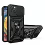 Hurtel Capa Hybrid Armor Camshield para Huawei nova Y90, capa blindada com proteção de câmara, Preto
