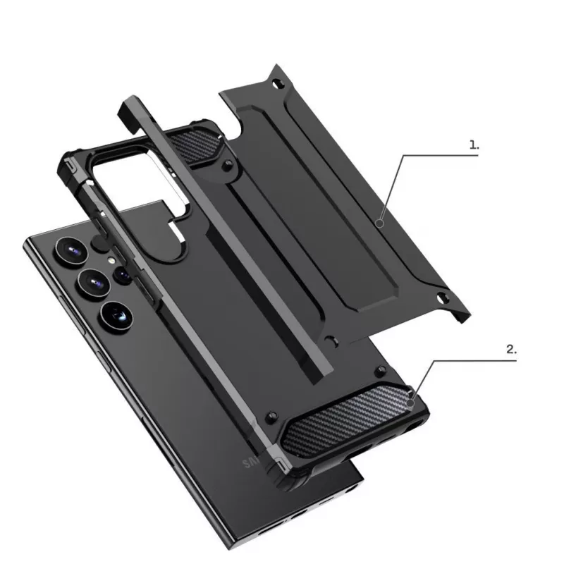 Capa Hurtel Hybrid Armor para Apple iPhone 15 Pro - Preto