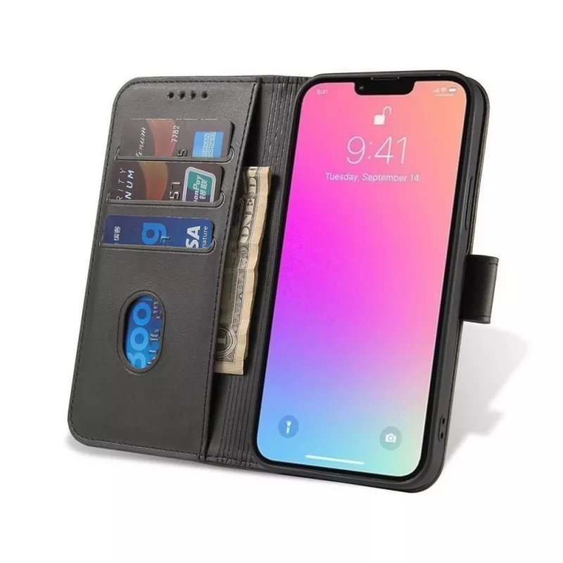 Hurtel Capa com Íman para TCL 20 Pro 5G Capa Tipo Carteira com Suporte Preto