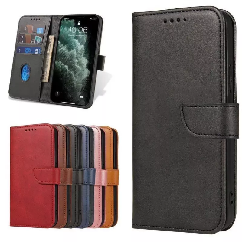 Hurtel Magnet Case Capa elegante com aba e função de suporte para OnePlus Nord N200 5G Preto