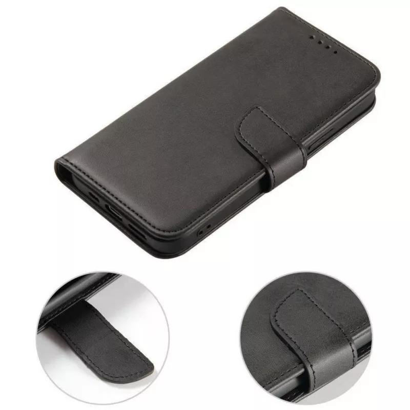 Hurtel Capa elegante com íman, aba e função de suporte para OnePlus Nord N20 5G, preto