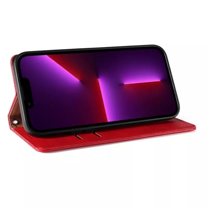 Hurtel Capa Magnet Strap para iPhone 13 Pro Max - carteira folio com cordão e pingente removíveis - vermelha