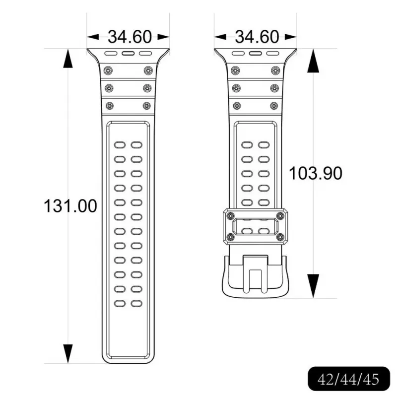 Hurtel Bracelete Strap Triple Protection para Apple Watch 42/44/45/49 mm - transparente