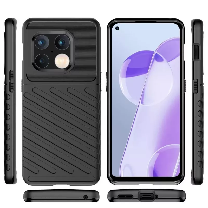 Capa flexível blindada Hurtel Thunder Case para OnePlus 10 Pro preto