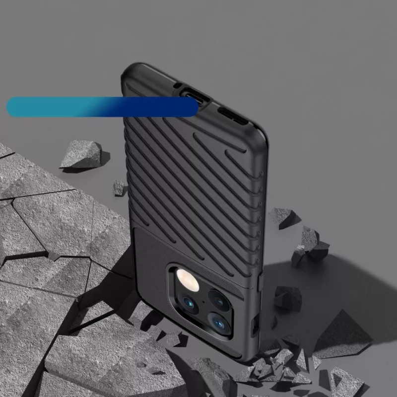 Capa flexível blindada Hurtel Thunder Case para OnePlus 10 Pro preto