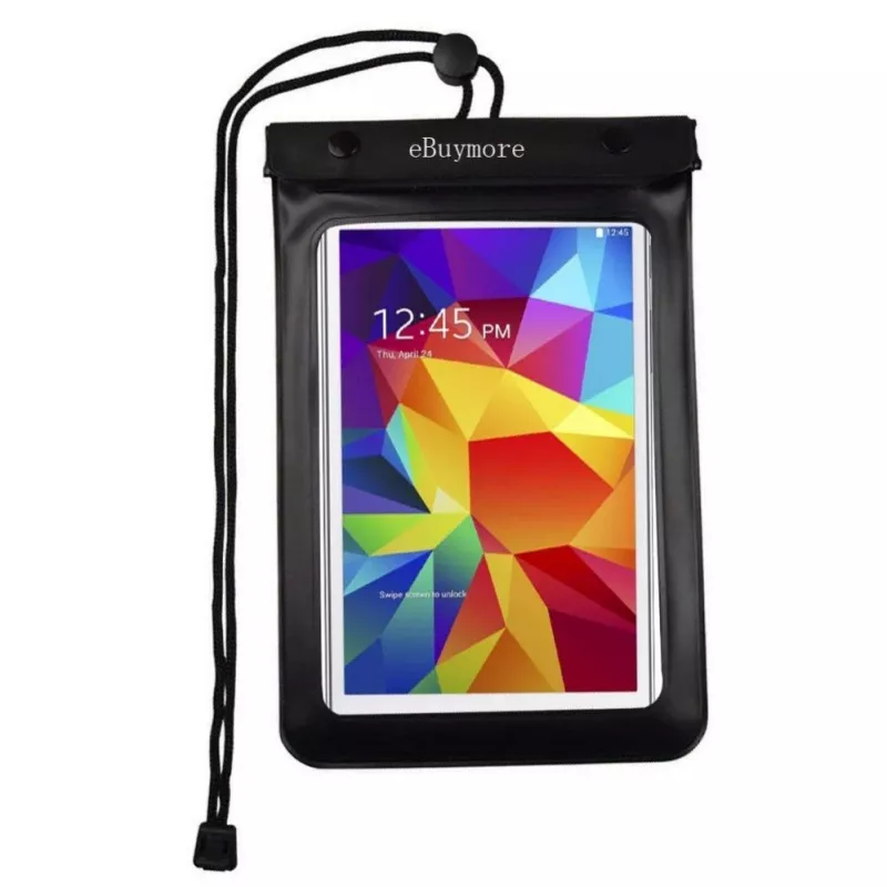 Capa universal impermeável Hurtel para telemóvel/tablet até 8 polegadas preta