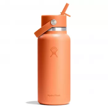 Garrafa Hydro Flask 946ml Wide Flex Straw Cap 32OZ Nectar Orange