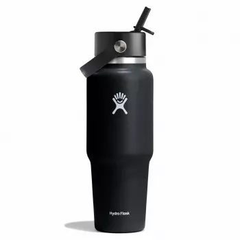 Hydro Flask Travel Bottle Wide Flex Straw Cap 32OZ 946ml preto