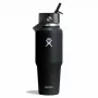 Hydro Flask Travel Bottle Wide Flex Straw Cap 32OZ 946ml preto