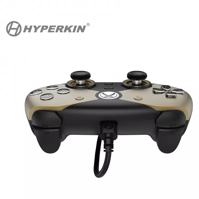Hyperkin The Competitor Comando com fio para Xbox Series X|S, Xbox One e PC, dourado
