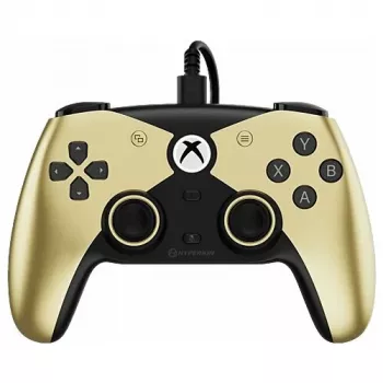 Hyperkin The Competitor comando com fios para Xbox Series X|S, Xbox One e PC, dourado