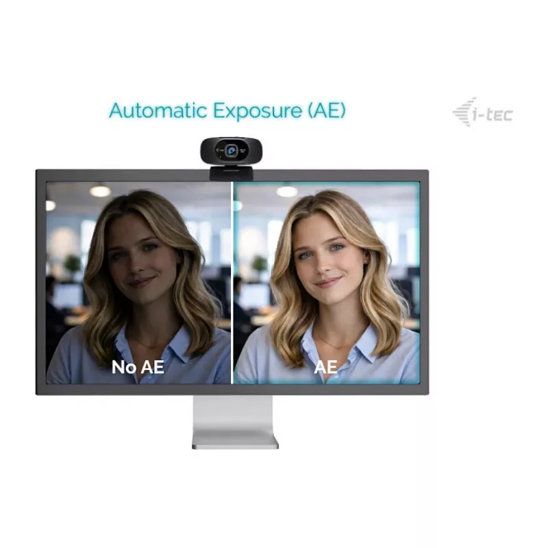I-TEC Solomon 200 Webcam de negócios Full HD 1080p com microfones duplos e obturador de privacidade