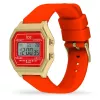 Relógio de quartzo ICE Sunset unissexo 32 mm mostrador degradê rosa/laranja/amarelo bracelete de silicone rosa néon 100 m à prova de água
