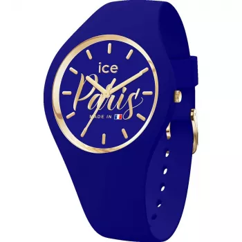 ICE relógio para senhora 23249 (34 mm) – analógico de quartzo, bracelete de silicone, rosa e branco
