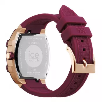 Relógio de mulher ICE 23806 (45mm) - Bracelete de silicone rosa, quartzo analógico, 10 ATM à prova de água