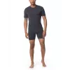Icebreaker Anatomica S/S Crewe camisola interior - Black/Monsoon - tamanho M