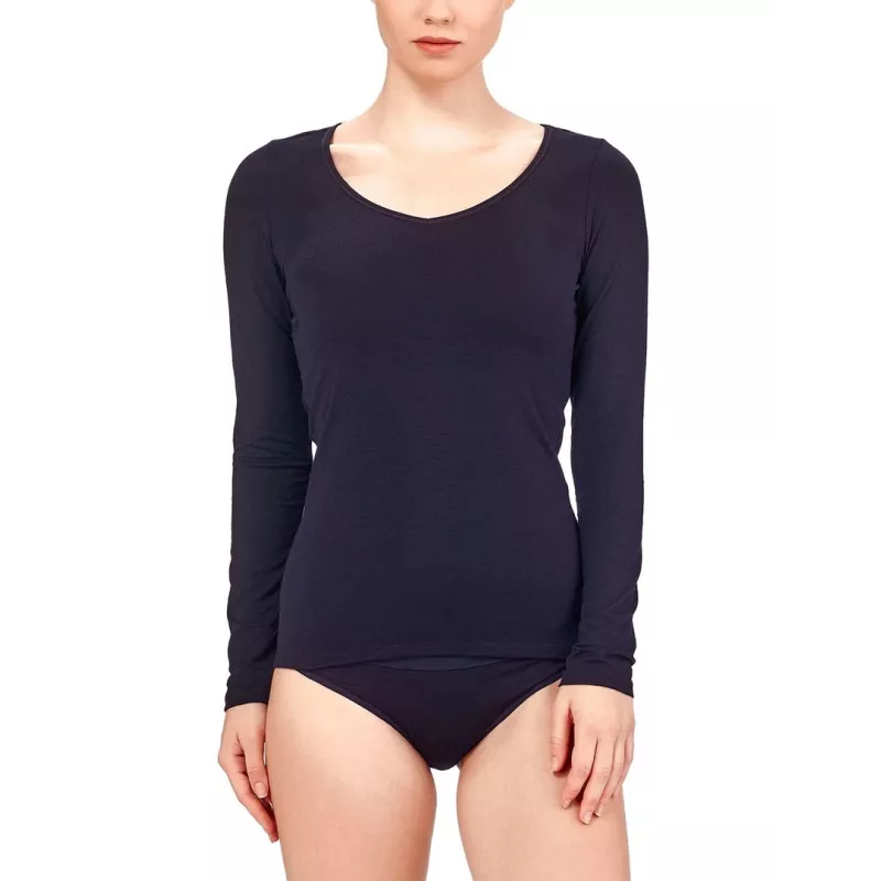 Icebreaker Siren L/S Sweetheart Top de manga comprida - preto, XS
