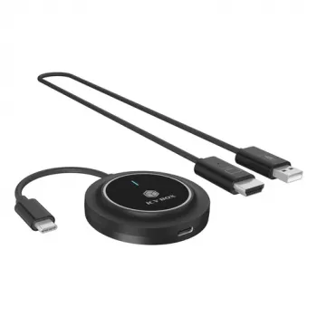 Icy Box IB-WL101 kit extensor HDMI sem fios - transmissor e recetor USB-C para HDMI, Full HD 1080p, alcance 30m, preto