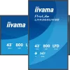 Ecrã de sinalização digital IIYAMA LH4366UHSB-B1AG de 43 polegadas 4K UHD, painel VA, 500 cd/m², funcionamento 24/7, Android 9.0, Wi-Fi, 2 altifalantes de 10W