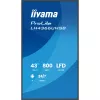 Ecrã de sinalização digital IIYAMA LH4366UHSB-B1AG de 43 polegadas 4K UHD, painel VA, 500 cd/m², funcionamento 24/7, Android 9.0, Wi-Fi, 2 altifalantes de 10W