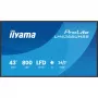 Ecrã de sinalização digital IIYAMA LH4366UHSB-B1AG de 43 polegadas 4K UHD, painel VA, 500 cd/m², funcionamento 24/7, Android 9.0, Wi-Fi, 2 altifalantes de 10W