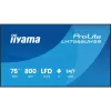 Ecrã de sinalização digital IIYAMA LH7566UHSB-B1AG 75 polegadas 4K UHD com Android 11, funcionamento 24/7