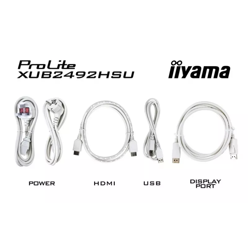 Monitor iiyama ProLite XUB2492HSU-W6 24 polegadas IPS Full HD 100Hz com hub USB, 0,4 ms, branco