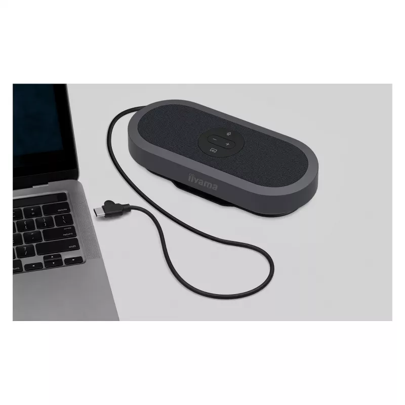 IIYAMA WP-MEET03M transmissor de apresentação sem fios com matriz de 8 microfones, 4K UHD, USB-C, preto