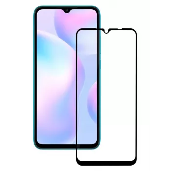 Protetor de ecrã em vidro temperado 2.5D Full Glue iLike para Xiaomi Redmi 9 (moldura preta)