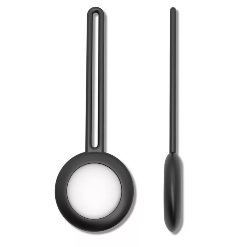 Capa com argola para chaveiro em silicone iLike para AirTag preta