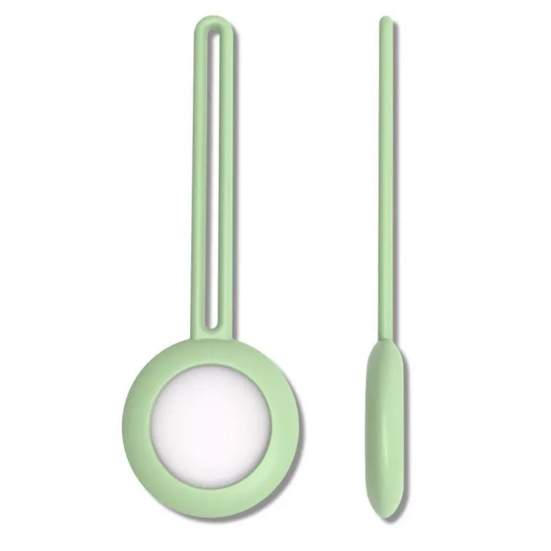 Capa com argola para chaveiro em silicone iLike para AirTag, verde
