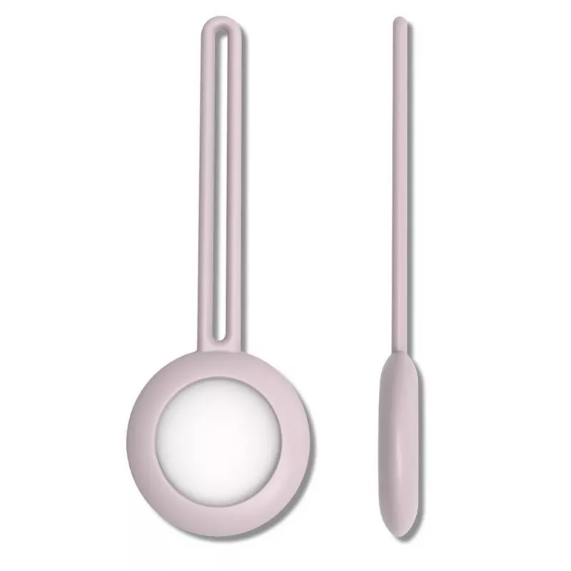 Capa com argola para chaveiro em silicone iLike para AirTag rosa