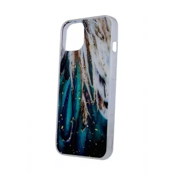 Capa iLike Apple Gold Glam para iPhone 14 Pro 6,1 polegadas com penas