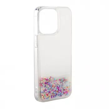 Capa de silicone iLike para Apple iPhone 13 Water Glitter arco-íris