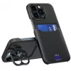 iLike Capa com suporte em pele e carteira para Apple iPhone 14 Pro Max preto