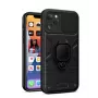 Capa iLike Apple iPhone 14 Pro Max Ring Lens preta - capa de proteção híbrida com anel de suporte integrado, proteção da lente da câmara, absorção de choques, compatível com carregamento sem fios