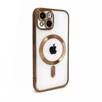 iLike Capa TPU Electroplate para Apple iPhone 15 com MagSafe transparente dourado