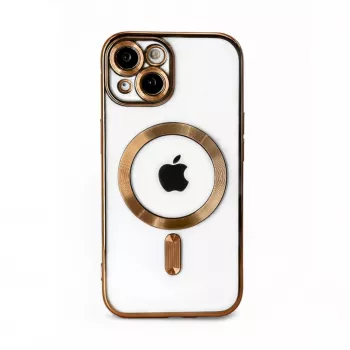 iLike Capa TPU Electroplate para Apple iPhone 15 com MagSafe transparente dourado