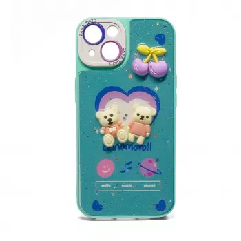 iLike Capa Epoxy Cartoon para Apple iPhone 15 azul