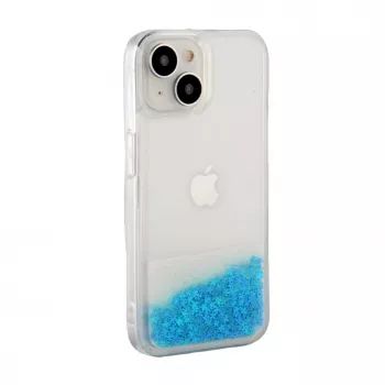 iLike Capa de silicone Water Glitter para Apple iPhone 15 Plus azul