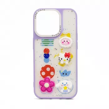 Capa Epoxy Cartoon iLike para Apple iPhone 15 Pro roxa