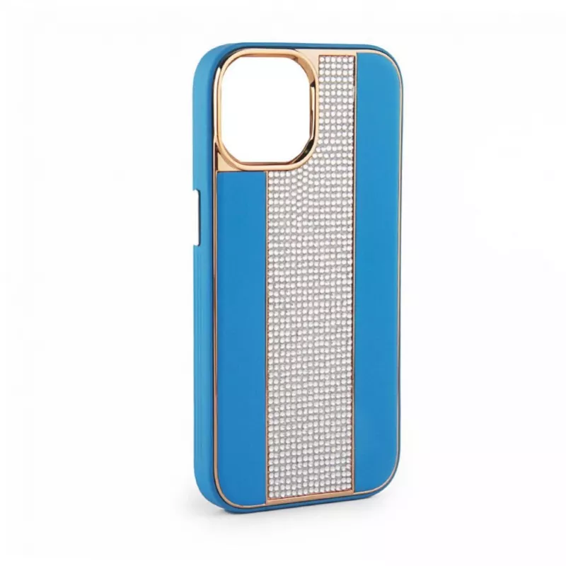 iLike Apple iPhone 15 Pro Max Diamonds and Leather Case azul