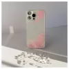 Capa de silicone iLike para Apple iPhone 15 Pro Max Water Glitter rosa