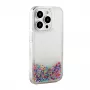 Capa de silicone iLike para Apple iPhone 15 Pro Max Water Glitter arco-íris