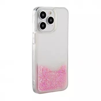 iLike Capa de Silicone Water Glitter Rosa para Apple iPhone 15 Pro