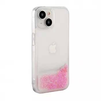 iLike Capa de Silicone Water Glitter Rosa para Apple iPhone 15