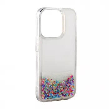 Capa de silicone iLike Water Glitter arco-íris para Apple iPhone 15