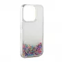 Capa de silicone iLike Water Glitter arco-íris para Apple iPhone 15