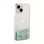 Capa de silicone iLike para Apple iPhone 15 Water Glitter prateada